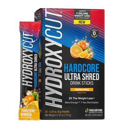Hydroxycut Hardcore Ultra Shred Drink Sticks gives you a new way to get hardcore results! Featuring a breakthrough formula that supports metabolic energy plus enfinity paraxanthine, a clean and pure metabolite of caffeine.